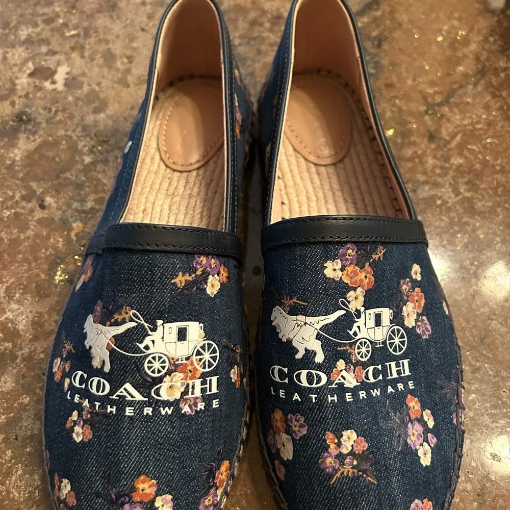 Coach espadrilles-size- 8.5- denim floral patterned - Picture 2 of 5